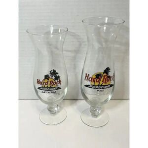 HARD ROCK CAFE‎ Vegas & Maui Tall Hurricane Glass Milkshake Cocktail Lager Beer